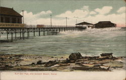 Surf and Pier Old Orchard Beach, ME Postcard Postcard Postcard