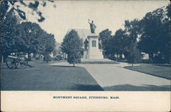 Monument Square Fitchburg, MA Postcard Postcard Postcard