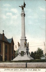 Soldiers and Sailors Monument South Bend, IN Postcard Postcard Postcard