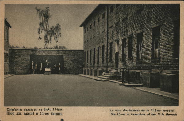 The Court of Executions of the 11th Barrack Auschwitz Poland