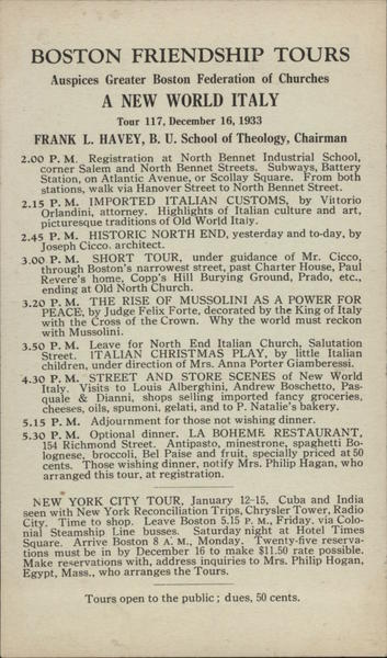 Boston Friendship Tours List Advertising