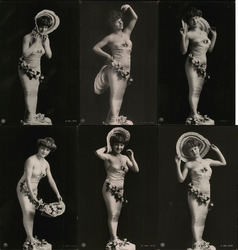 Set of 6: Woman Posing in Mermaid Costume Postcard
