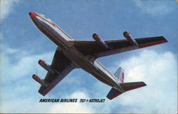 American Airlines 707 Astrojet Aircraft Postcard Postcard Postcard