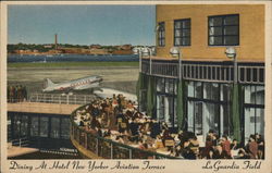 Dining at Hotel New Yorker Aviation Terrace Postcard