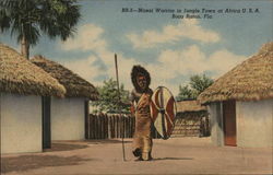 Masai Warrior in Jungle Town at Africa USA Boca Raton, FL Postcard Postcard Postcard