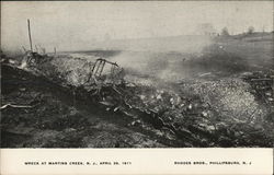 Wreck at Martin's Creek Brainards, NJ Postcard Postcard Postcard