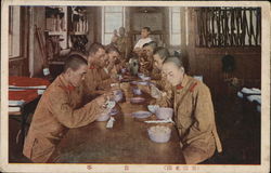 Chinese Soldiers Eating at Counter Chinese Soldiers Eating at Counter