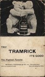 Advertisement for Tramrick Whiskey with Teddy Bears Postcard