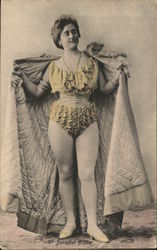 Scantily-Clad Woman Holding Cape Open Scantily-Clad Woman Holding Cape Open