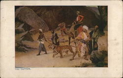 Middle Eastern Men with Captive Tiger - The Captive Arab Postcard Postcard