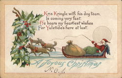 Santa's Sleigh Being Pulled by Dogs - a Joyous Christmas Santa's Sleigh Being Pulled by Dogs - a Joyous Christmas