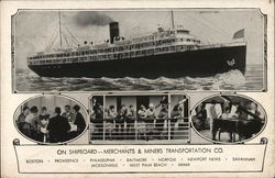 On Shipboard - Merchants & Miners Transportation Co. Postcard