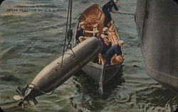 Rescuing a Torpedo After Practice by USS Utah Navy Postcard Postcard