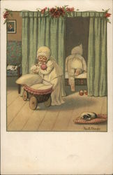 Two Children Going to Bed by Paula Ebner Postcard