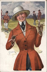 The Belle of the Hunt - Woman with Riding Crop Women Postcard Postcard