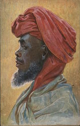 Portrait of Man in Turban Arab Postcard Postcard