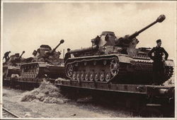 Nazi German Tanks on Rail Cars Original Photograph