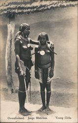 Owamboland. Jung Madchen. Young Girls  (Nude) Postcard