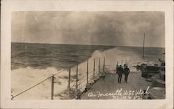 On Forcastle of USS Utah Battleships Postcard Postcard Postcard