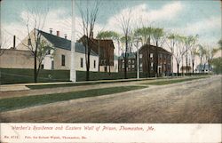 Warden's Residence and Eastern Wall of Prison Thomaston, ME Postcard Postcard Postcard