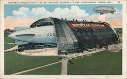 Goodyear-Zeppelin Corp's. Factory and Dock, U.S. Navy Airship Postcard