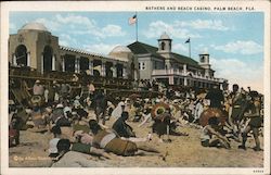 Bathers and Beach Casino Palm Beach, FL Postcard Postcard Postcard