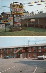 Steak House Motel and Restaurant Postcard