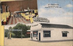 Al's Restaurant Postcard