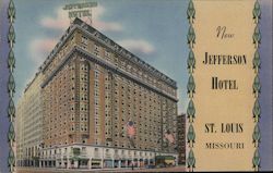 Exterior of New Jefferson Hotel Postcard