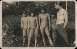 Nude Boys from Rainforest Tribe Postcard