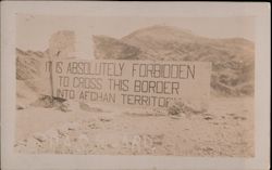 Afghan Territory Border Sign Afghanistan Middle East Postcard Postcard Postcard