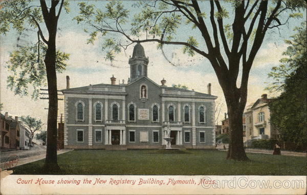 Court House Showing the New Registery Building Plymouth Massachusetts
