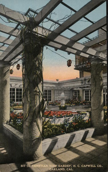 Bit of Venetian Roof Garden, H.C. Capwell Co. Oakland California