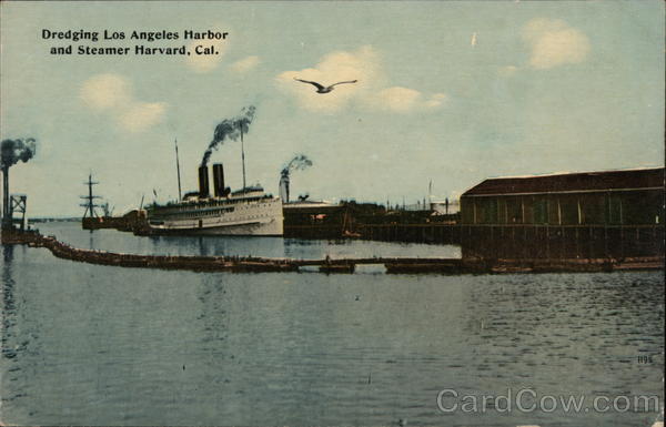 Dredging Los Angeles Harbor at Steamer Harvard California