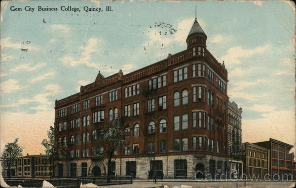 Gem City Business College Quincy, IL Postcard