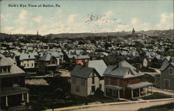 Bird's Eye View Butler, PA Postcard Postcard Postcard