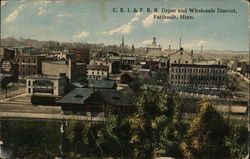 C.R.I. & P.R.R. Depot and Wholesale District Faribault, MN Postcard Postcard Postcard