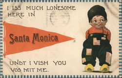 I Iss Much Lonesome Here in Santa Monica California Postcard Postcard Postcard
