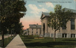 Sixth Street and Public Library Postcard