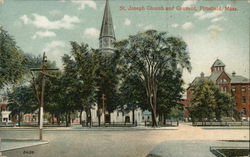 St. Joseph Church and Convent Pittsfield, MA Postcard Postcard Postcard