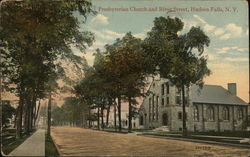 Presbyterian Church and River Street Hudson Falls, NY Postcard Postcard Postcard