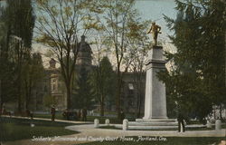 Soldier's Monument and County Court House Portland, OR Postcard Postcard Postcard