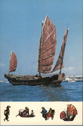 Chinese Junk Boat, Other Methods of Travel Depicted China