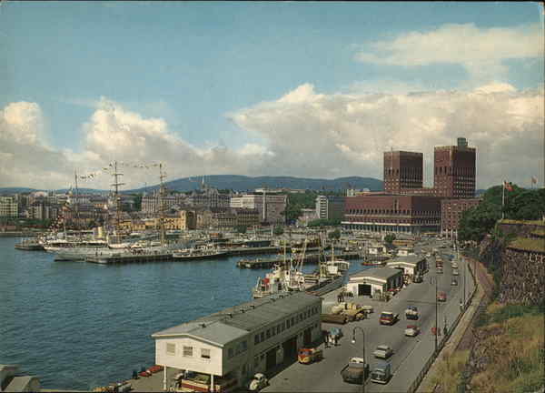 Harbor and City Hall Oslo Norway