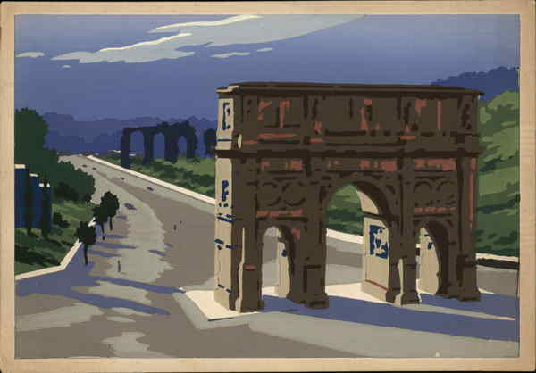 Illustration - Arch of Constantine - The Path of Triumphs Rome Italy