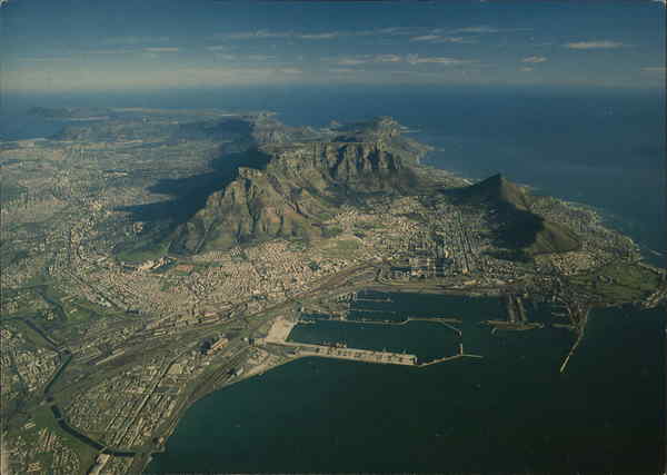 Aerial View of Cape Town and Cape Peninsula South Africa