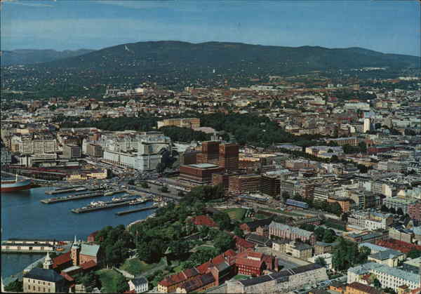 Aerial View of City Oslo Norway