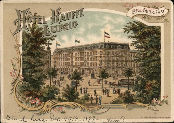 Hotel Hauffe 1899 Leipzig Germany