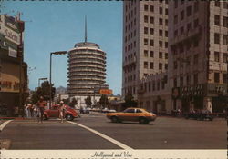 Hollywood and Vine California Postcard Postcard Postcard