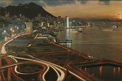 Beautiful Dusk Scene of Town Victoria, Hong Kong China Postcard Postcard Postcard